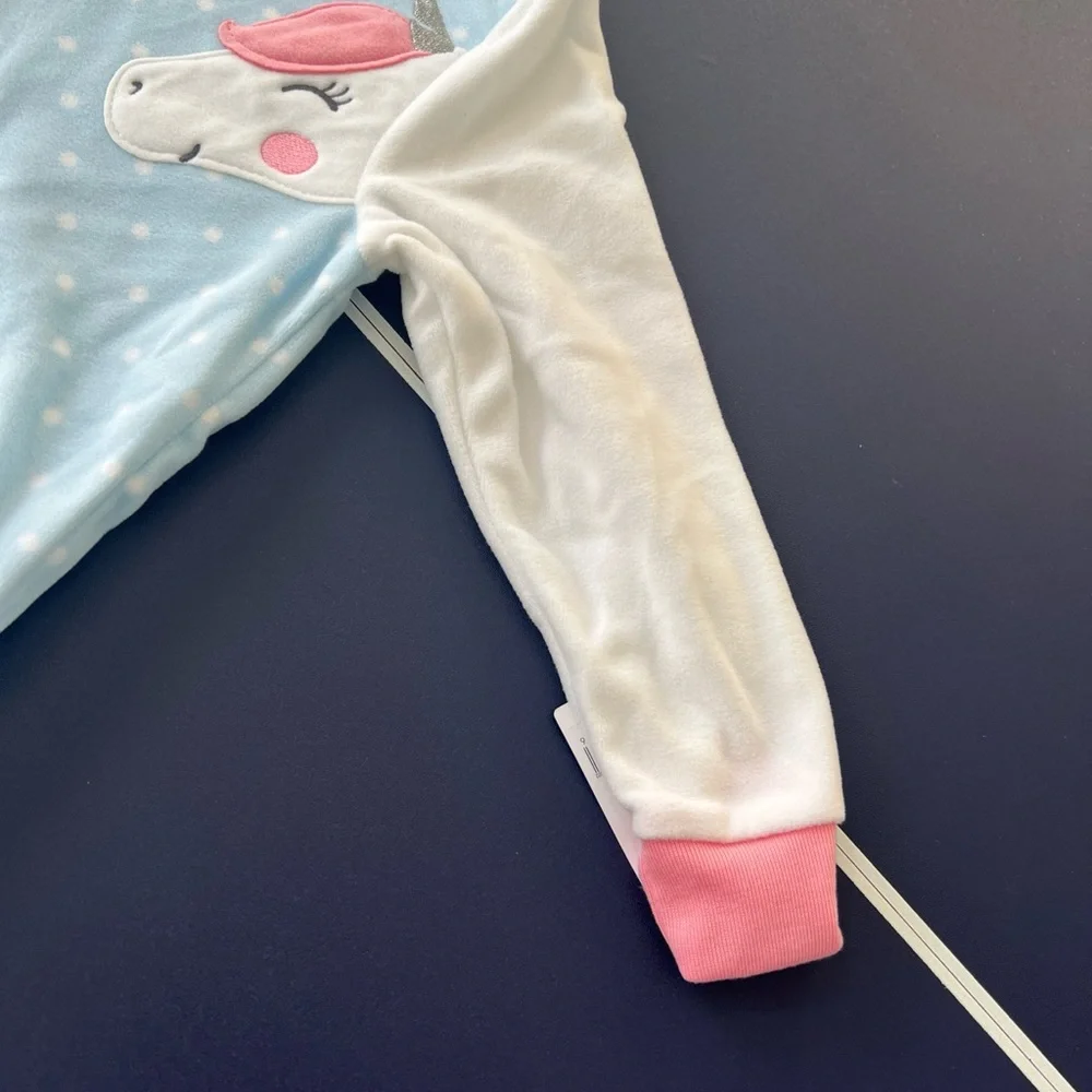 Carter's 1 Piece Fleece Unicorn Pajama PJs‎ Toddler Girl Sleeper Footie Size 24M